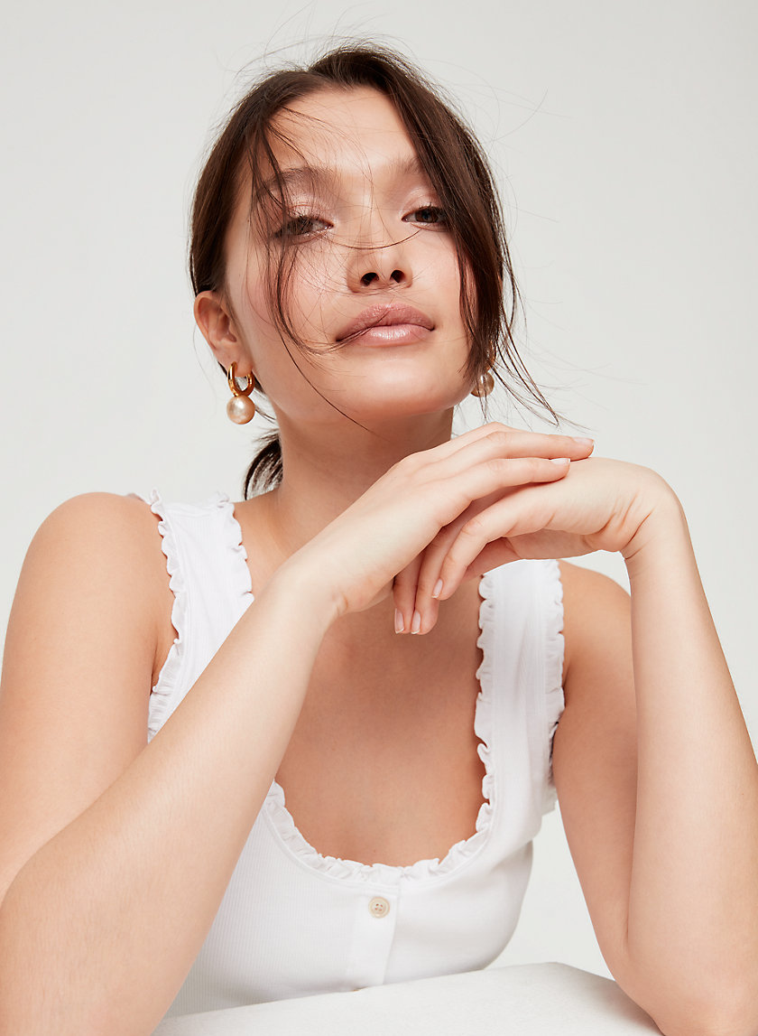 SLOANE TOP - Ruffled Scoop-Neck Tank Top SLOANE TOP - Ruffled Scoop-Neck Tank Top