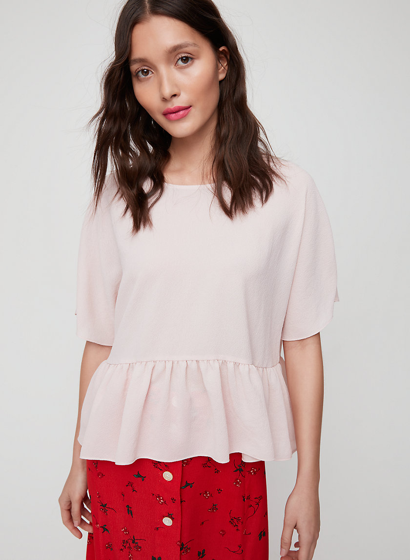 MACEE BLOUSE - Short-sleeve, peplum blouse MACEE BLOUSE - Short-sleeve, peplum blouse