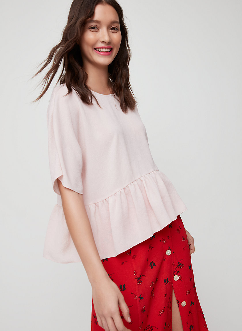 MACEE BLOUSE - Short-sleeve, peplum blouse MACEE BLOUSE - Short-sleeve, peplum blouse