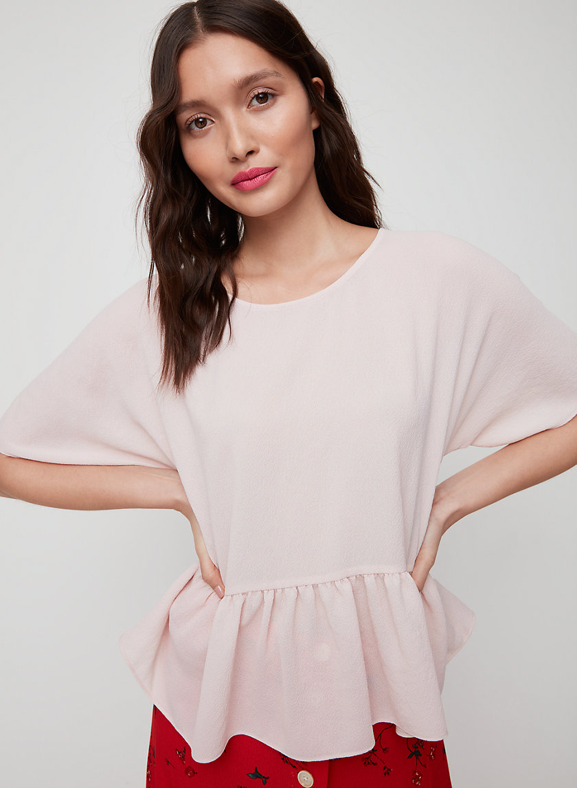 MACEE BLOUSE - Short-sleeve, peplum blouse MACEE BLOUSE - Short-sleeve, peplum blouse