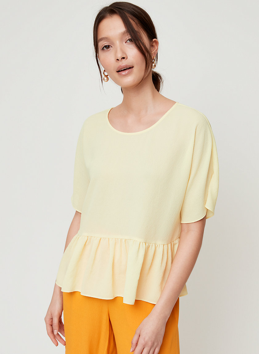 MACEE BLOUSE - Short-sleeve, peplum blouse MACEE BLOUSE - Short-sleeve, peplum blouse