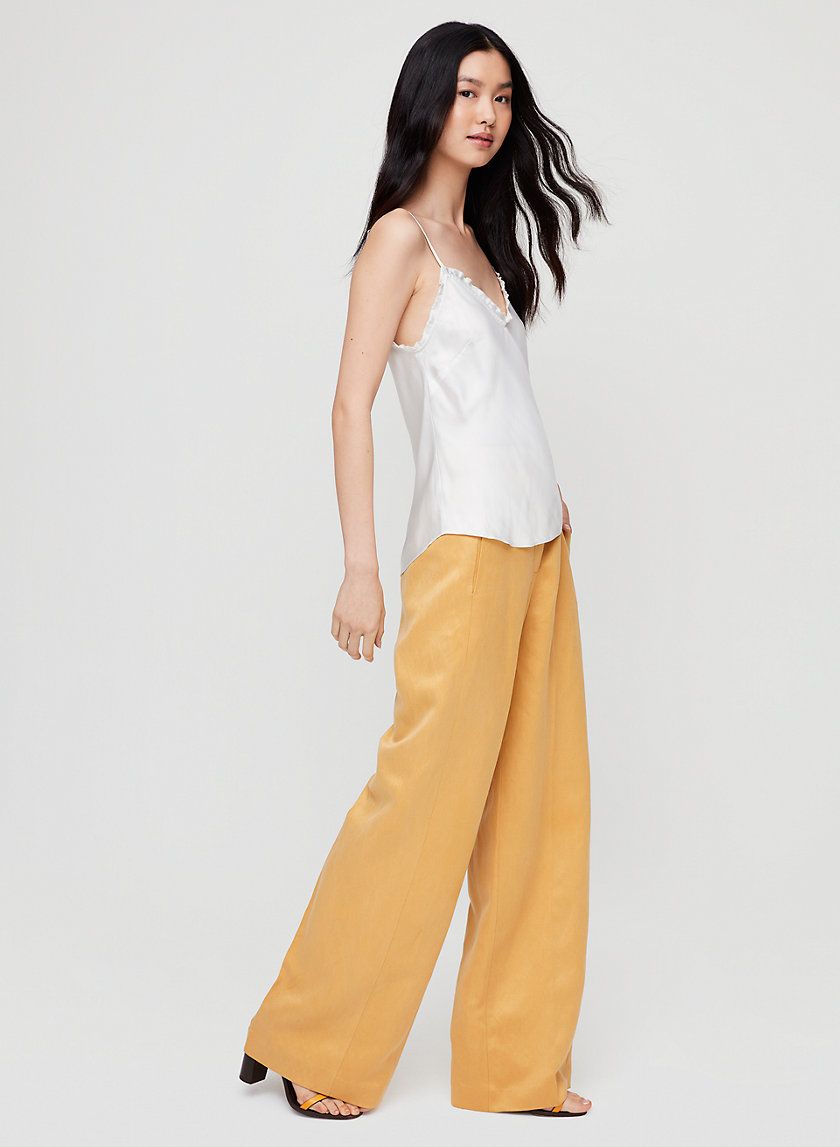 RUFFLE CAMISOLE - Satin ruffle-trim camisole RUFFLE CAMISOLE - Satin ruffle-trim camisole