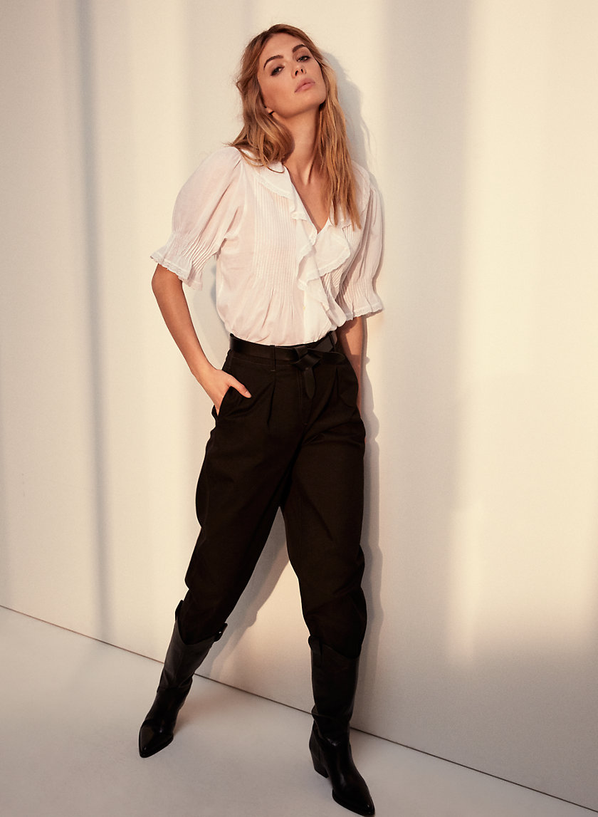 HONORÉ BLOUSE - Short-sleeve, ruffled blouse HONORÉ BLOUSE - Short-sleeve, ruffled blouse