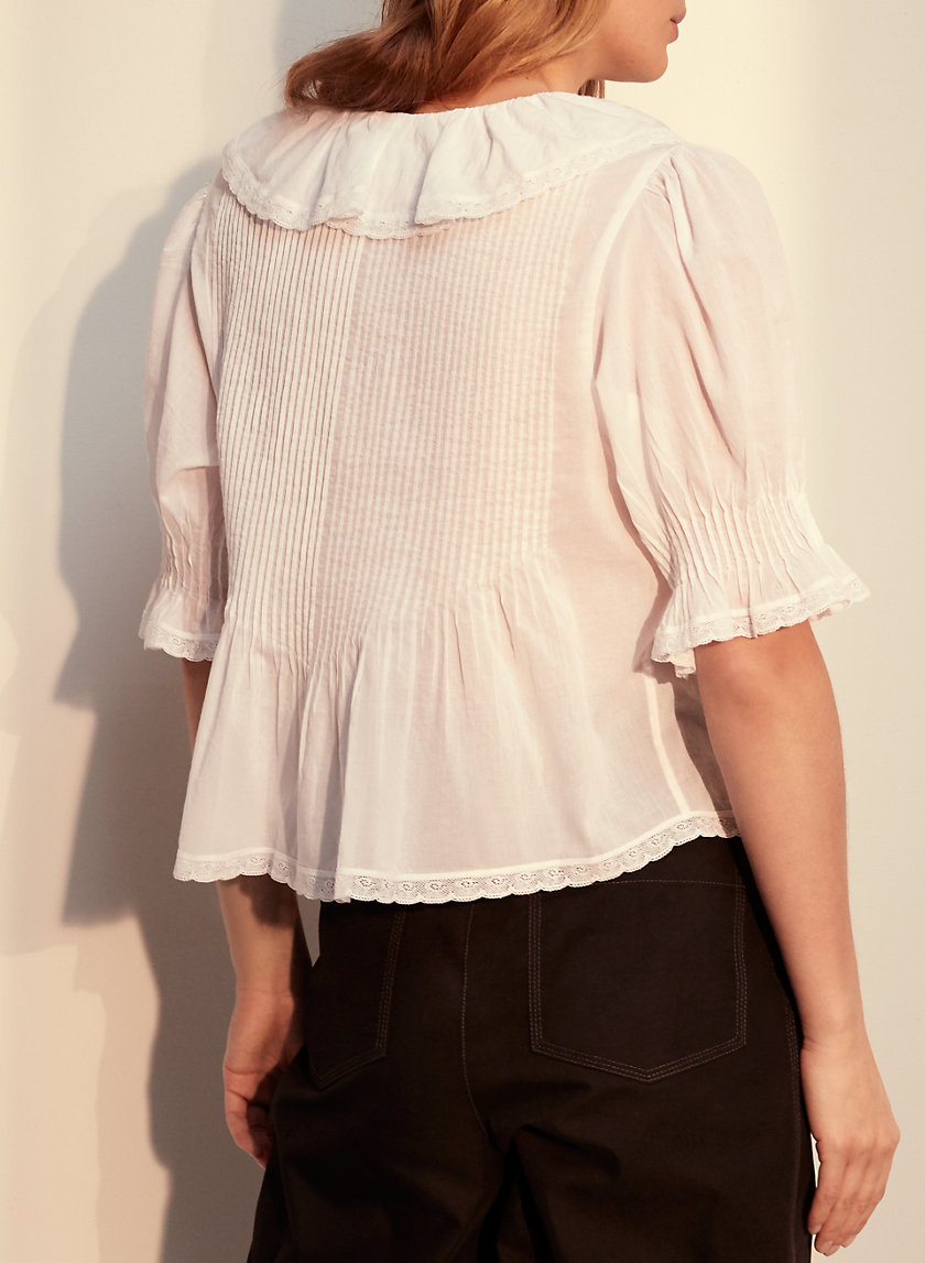 HONORÉ BLOUSE - Short-sleeve, ruffled blouse HONORÉ BLOUSE - Short-sleeve, ruffled blouse