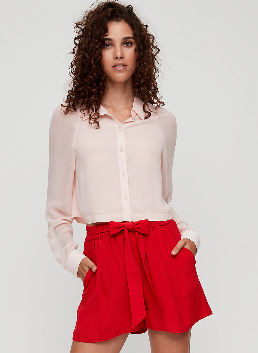 HENRIETTA SHIRT LS - Cropped, button-up blouse HENRIETTA SHIRT LS - Cropped, button-up blouse