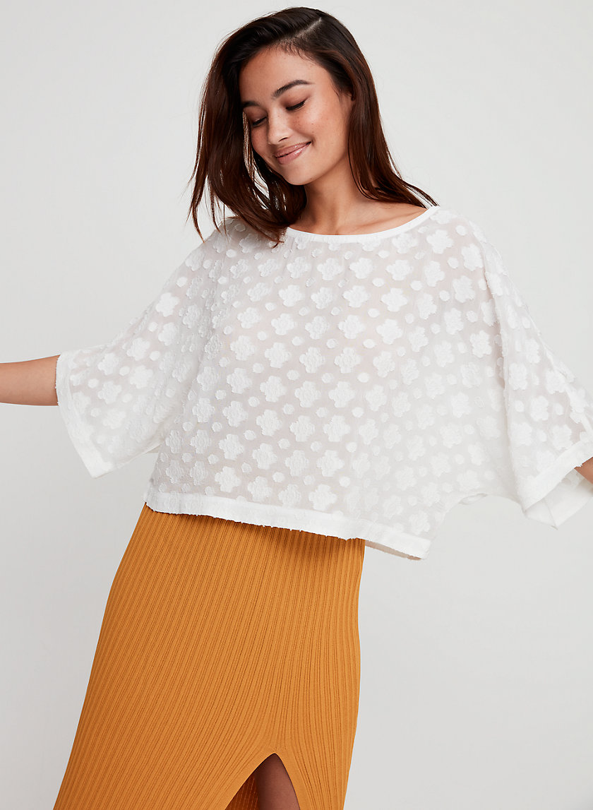 BLAYZE T-SHIRT - Cropped Short-Sleeve Jacquard Top BLAYZE T-SHIRT - Cropped Short-Sleeve Jacquard Top
