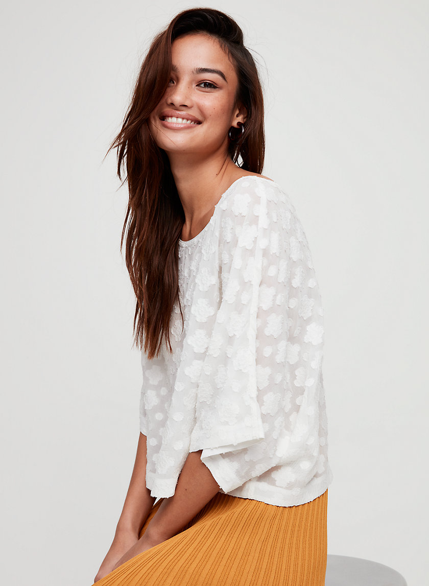 BLAYZE T-SHIRT - Cropped Short-Sleeve Jacquard Top BLAYZE T-SHIRT - Cropped Short-Sleeve Jacquard Top