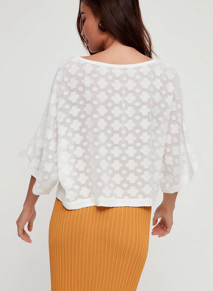BLAYZE T-SHIRT - Cropped Short-Sleeve Jacquard Top BLAYZE T-SHIRT - Cropped Short-Sleeve Jacquard Top