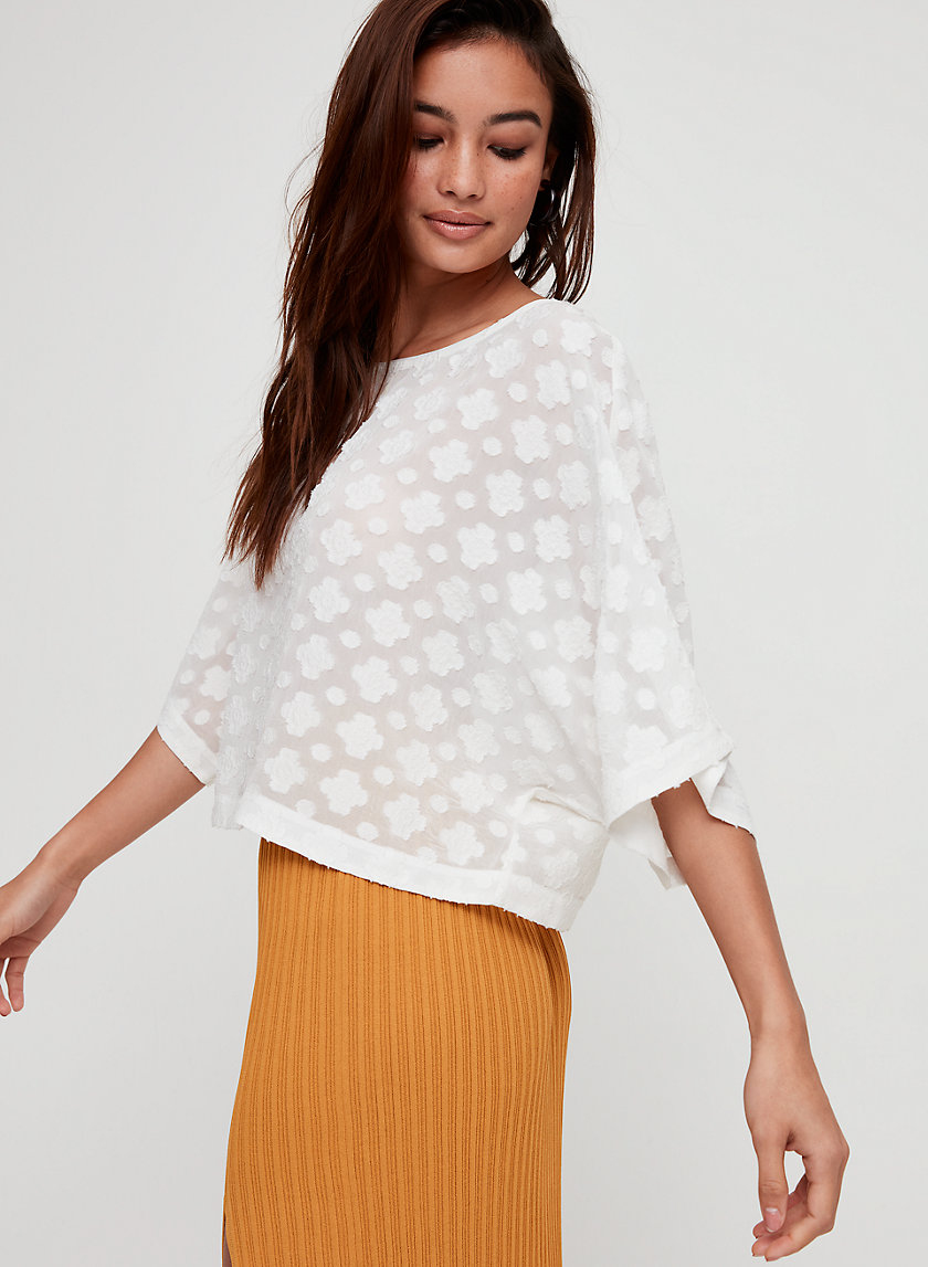 BLAYZE T-SHIRT - Cropped Short-Sleeve Jacquard Top BLAYZE T-SHIRT - Cropped Short-Sleeve Jacquard Top