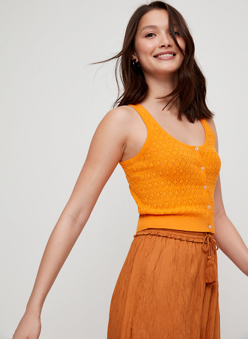 SWEATER TANK - Knitted, button-front tank top SWEATER TANK - Knitted, button-front tank top