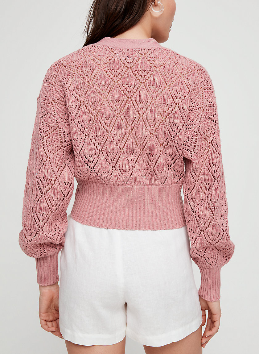 aritzia pink cardigan