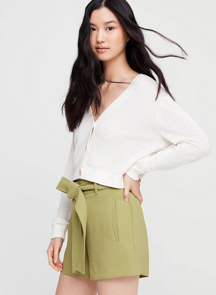 TIE-FRONT SHORT - High-waisted trouser shorts TIE-FRONT SHORT - High-waisted trouser shorts