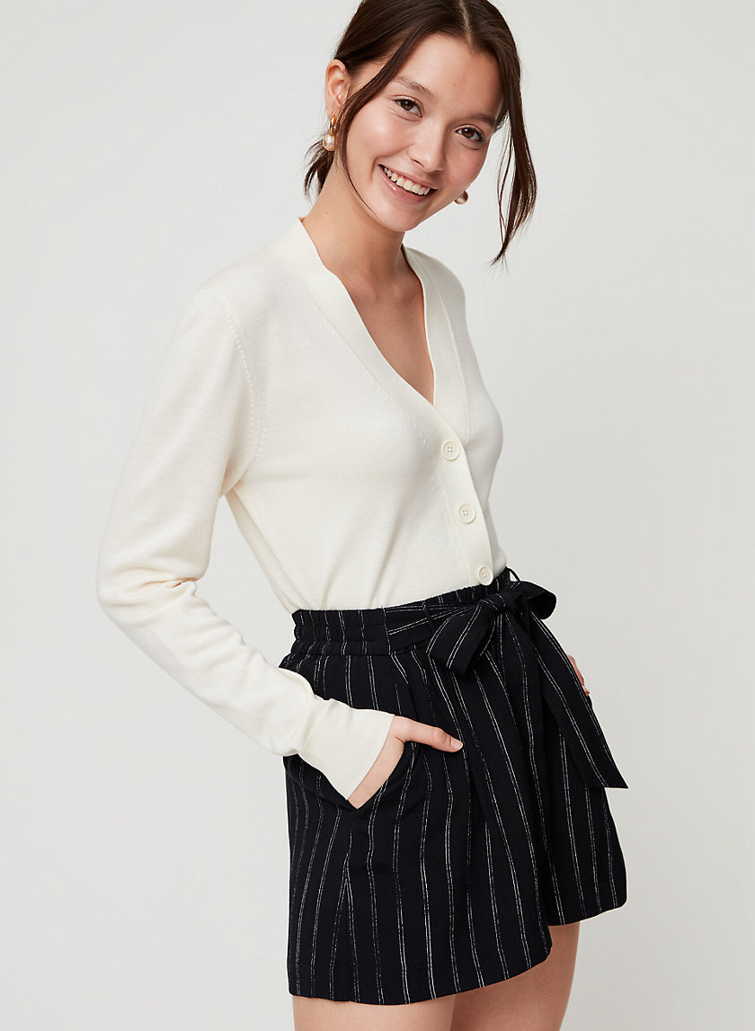 GEORGETTE SHORT - High-waisted pinstripe shorts GEORGETTE SHORT - High-waisted pinstripe shorts