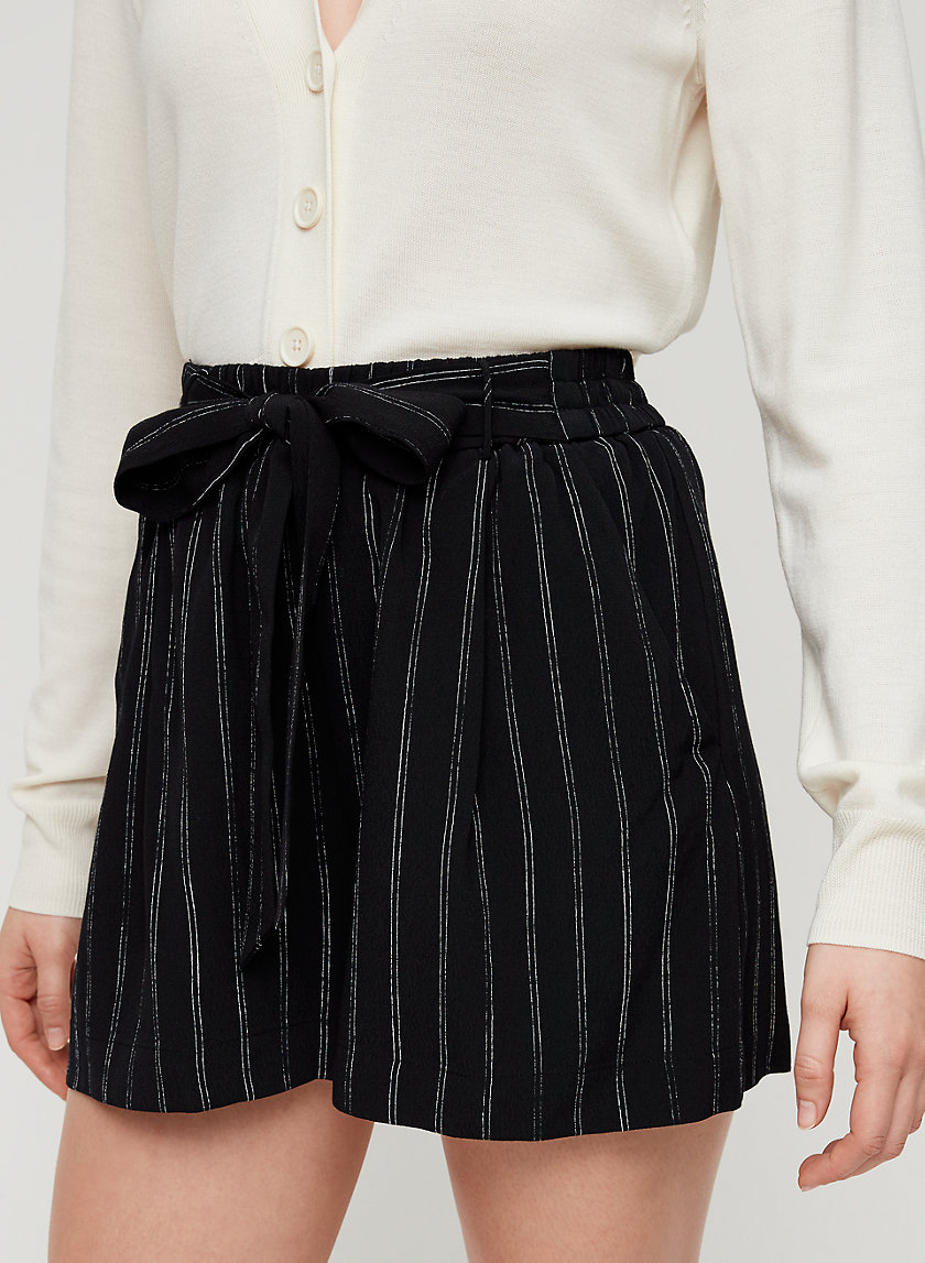 GEORGETTE SHORT - High-waisted pinstripe shorts GEORGETTE SHORT - High-waisted pinstripe shorts