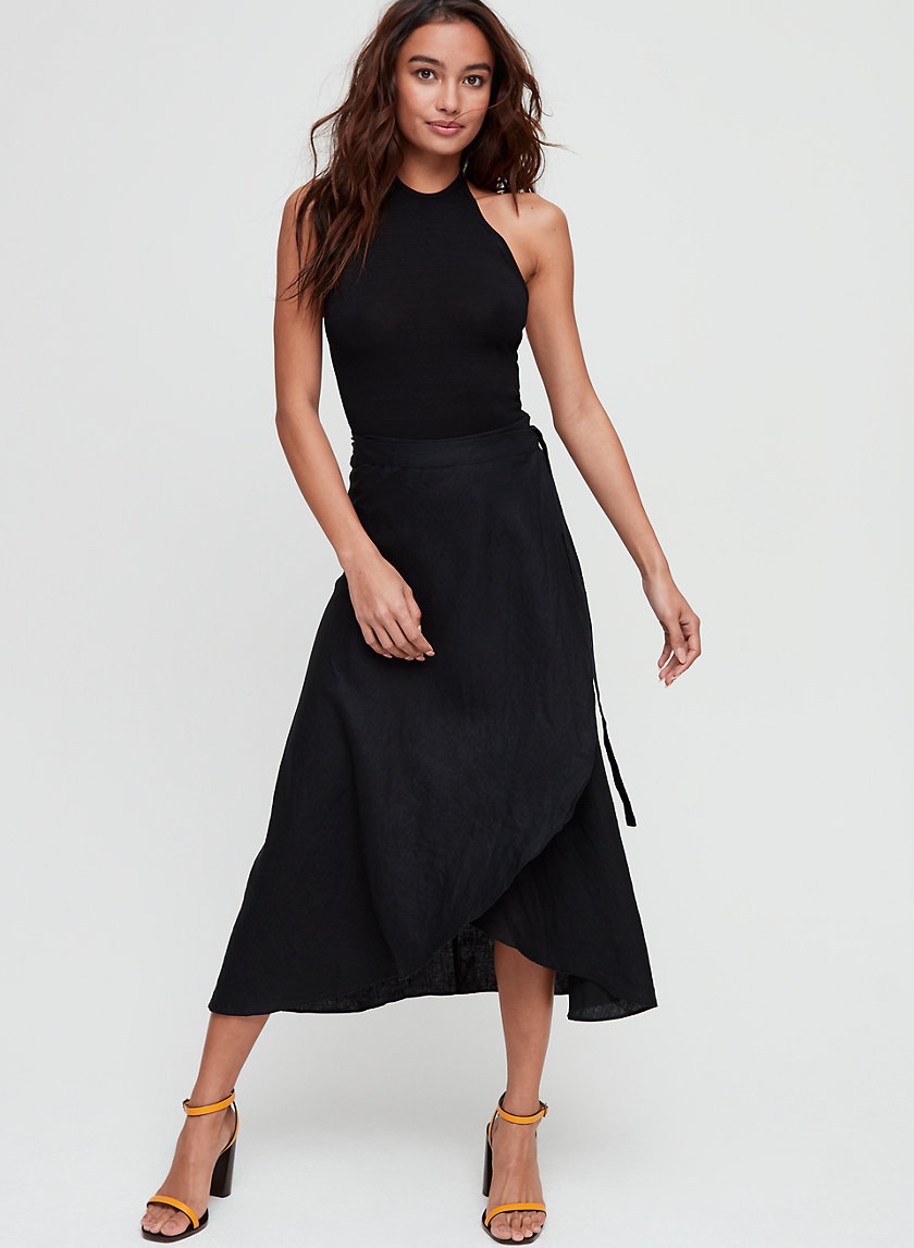 ELETA SKIRT - Linen-blend, wrap midi skirt ELETA SKIRT - Linen-blend, wrap midi skirt