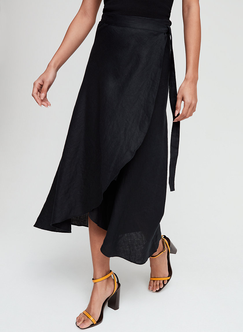 ELETA SKIRT - Linen-blend, wrap midi skirt ELETA SKIRT - Linen-blend, wrap midi skirt