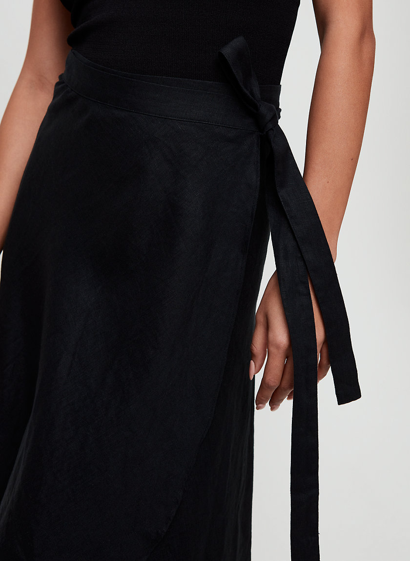 ELETA SKIRT - Linen-blend, wrap midi skirt ELETA SKIRT - Linen-blend, wrap midi skirt