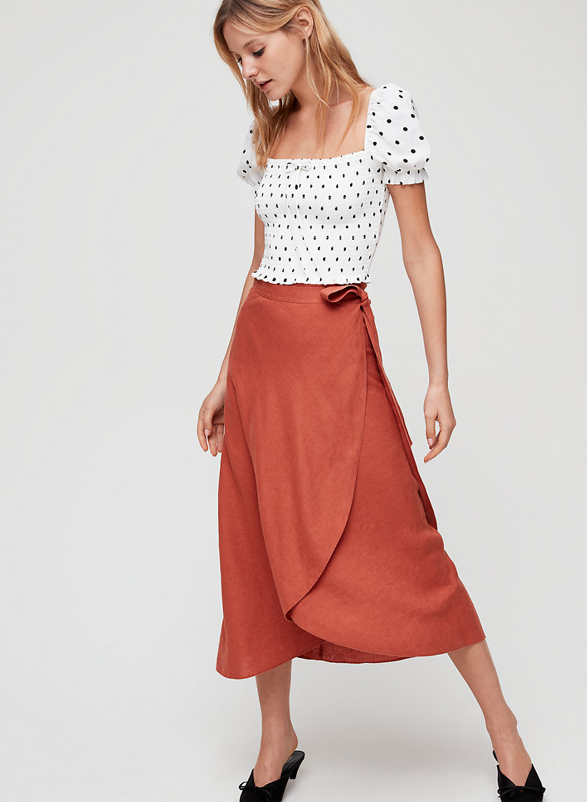 ELETA SKIRT - Linen-blend, wrap midi skirt ELETA SKIRT - Linen-blend, wrap midi skirt