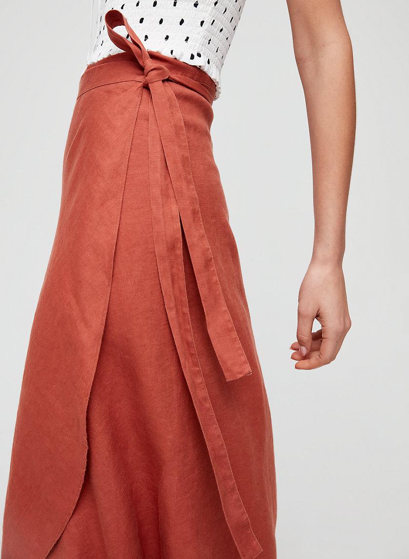 ELETA SKIRT - Linen-blend, wrap midi skirt ELETA SKIRT - Linen-blend, wrap midi skirt