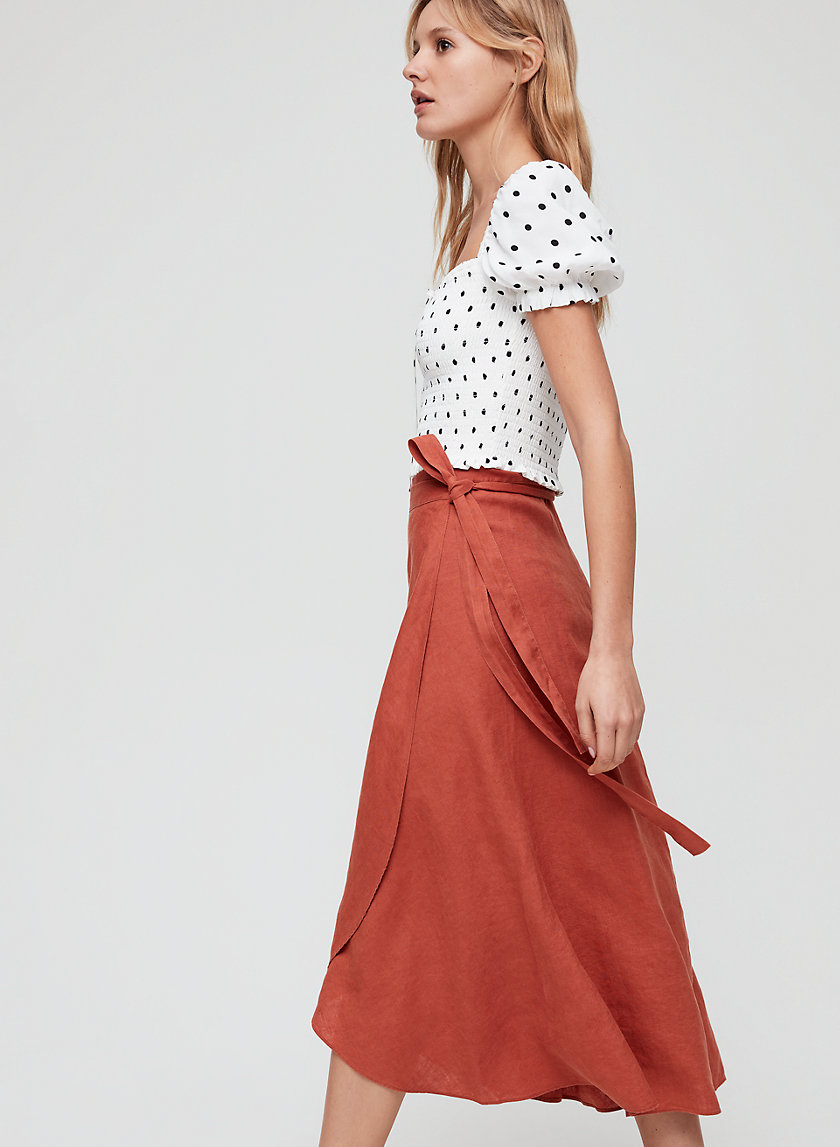 ELETA SKIRT - Linen-blend, wrap midi skirt ELETA SKIRT - Linen-blend, wrap midi skirt