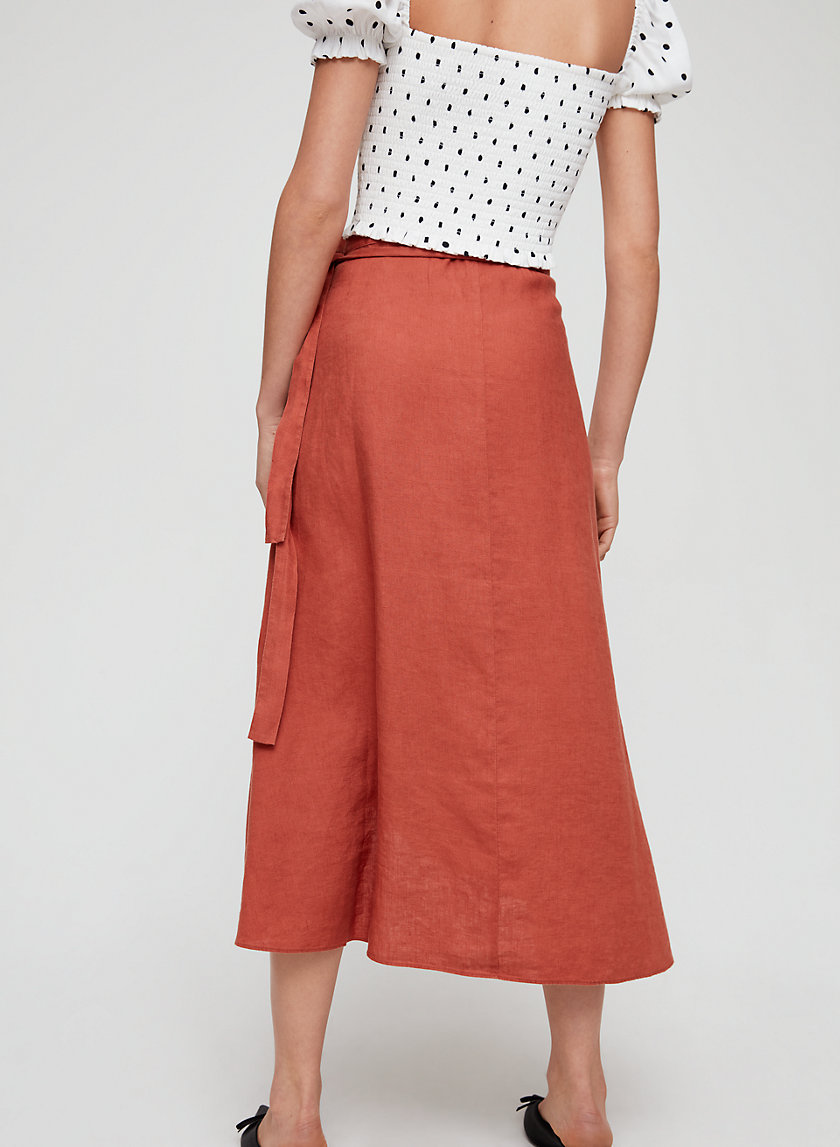 ELETA SKIRT - Linen-blend, wrap midi skirt ELETA SKIRT - Linen-blend, wrap midi skirt