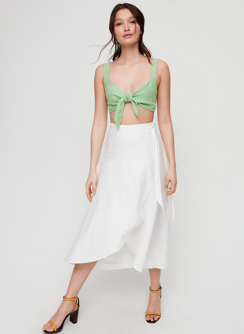 ELETA SKIRT - Linen-blend, wrap midi skirt ELETA SKIRT - Linen-blend, wrap midi skirt