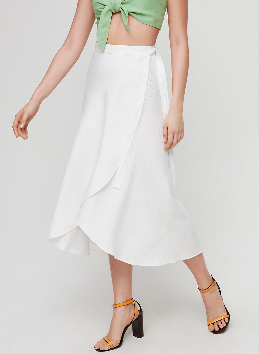 ELETA SKIRT - Linen-blend, wrap midi skirt ELETA SKIRT - Linen-blend, wrap midi skirt