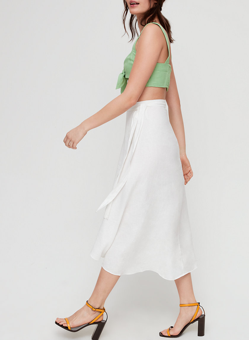 ELETA SKIRT - Linen-blend, wrap midi skirt ELETA SKIRT - Linen-blend, wrap midi skirt