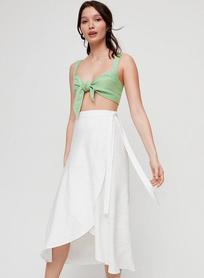 ELETA SKIRT - Linen-blend, wrap midi skirt ELETA SKIRT - Linen-blend, wrap midi skirt