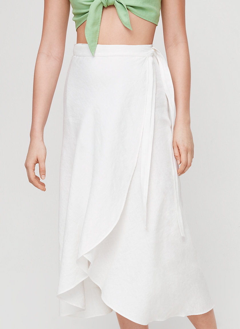 ELETA SKIRT - Linen-blend, wrap midi skirt ELETA SKIRT - Linen-blend, wrap midi skirt