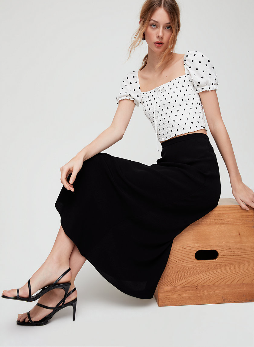 MIDI SKIRT - Slip-Style A-line Skirt MIDI SKIRT - Slip-Style A-line Skirt
