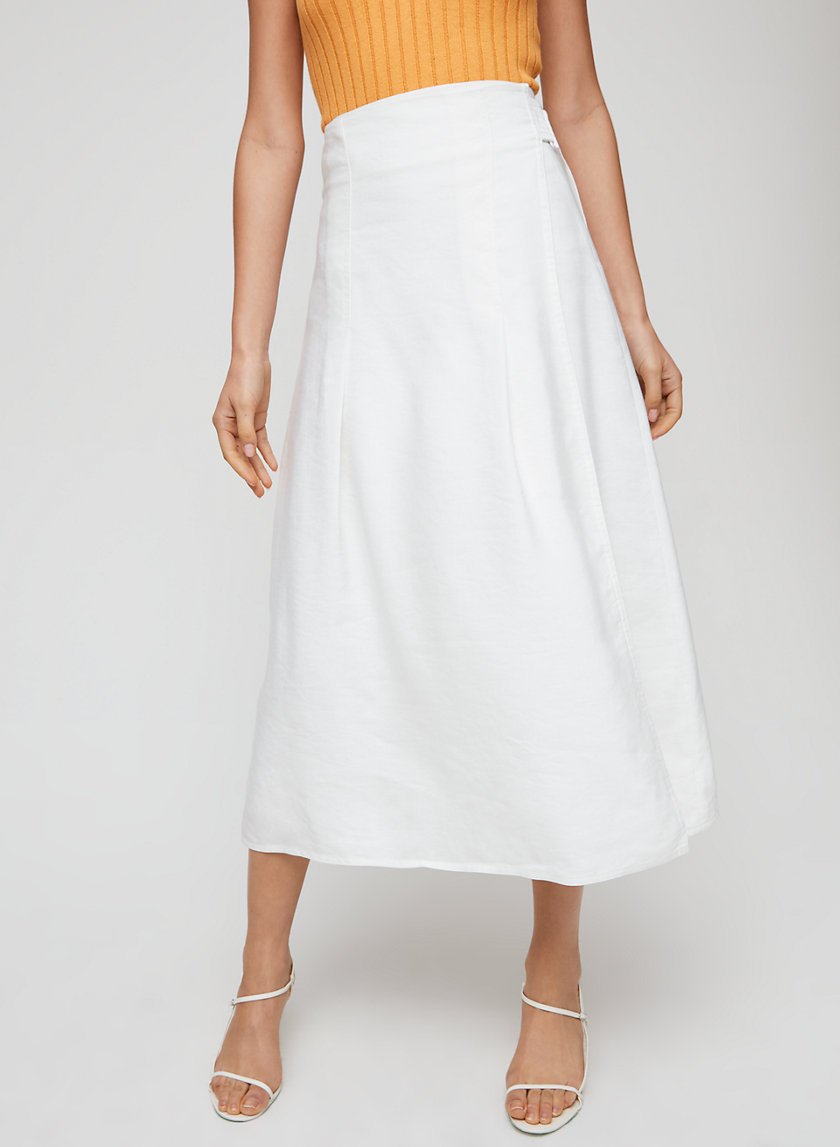 SILANA SKIRT - Wrap, linen-blend midi skirt SILANA SKIRT - Wrap, linen-blend midi skirt