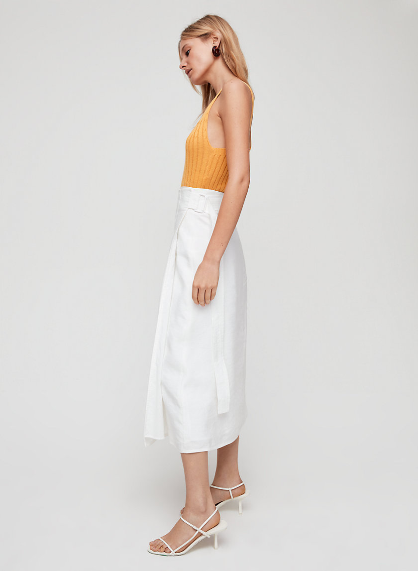 SILANA SKIRT - Wrap, linen-blend midi skirt SILANA SKIRT - Wrap, linen-blend midi skirt