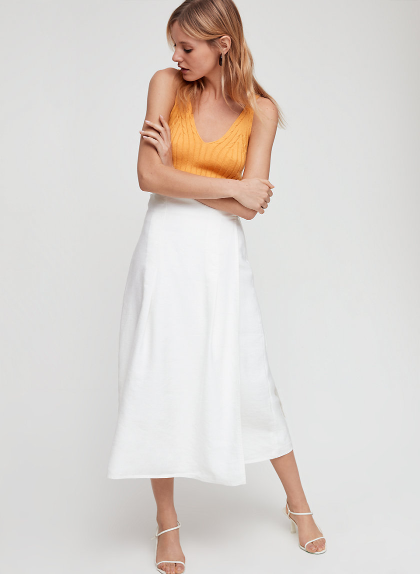 SILANA SKIRT - Wrap, linen-blend midi skirt SILANA SKIRT - Wrap, linen-blend midi skirt