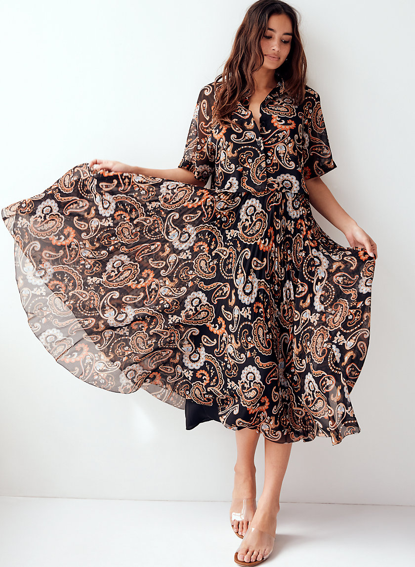 TERRE SKIRT - Paisley-print, pleated midi skirt TERRE SKIRT - Paisley-print, pleated midi skirt