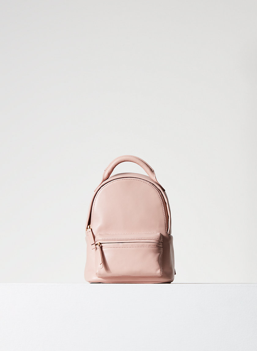 pink leather mini backpack