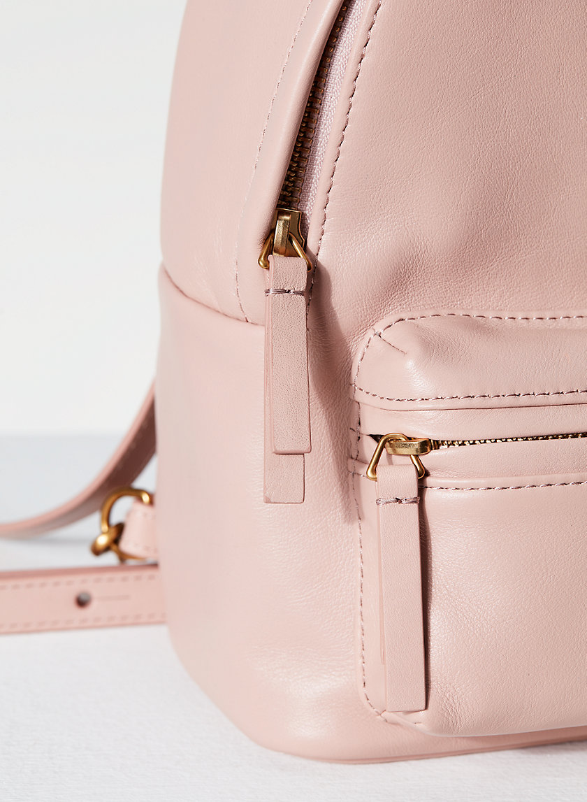 pink leather mini backpack