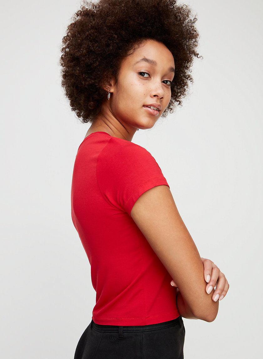 AMANDA T-SHIRT - Cropped, crewneck t-shirt AMANDA T-SHIRT - Cropped, crewneck t-shirt