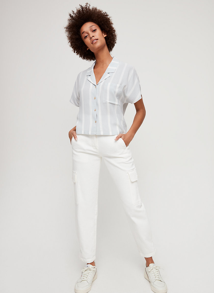 SHAWNA BLOUSE - Striped, short-sleeve blouse SHAWNA BLOUSE - Striped, short-sleeve blouse