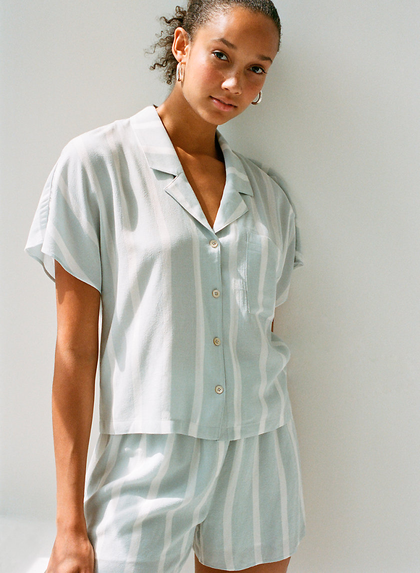 SHAWNA BLOUSE - Striped, short-sleeve blouse SHAWNA BLOUSE - Striped, short-sleeve blouse