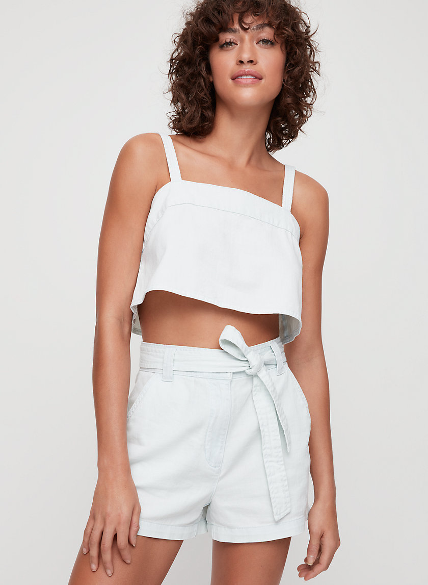 NATALIA SHORT - High-waisted, belted denim shorts NATALIA SHORT - High-waisted, belted denim shorts