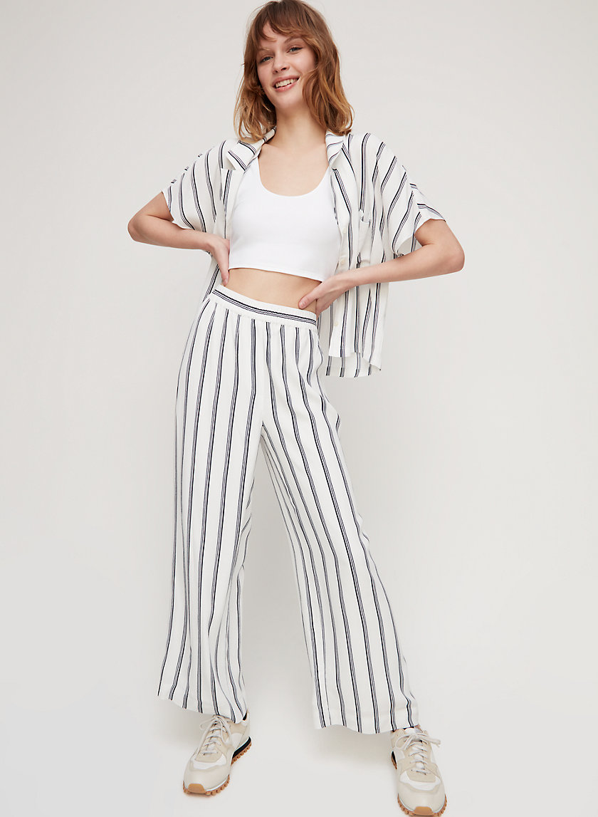 SURI PANT - Lightweight, pinstripe wide-leg pant SURI PANT - Lightweight, pinstripe wide-leg pant