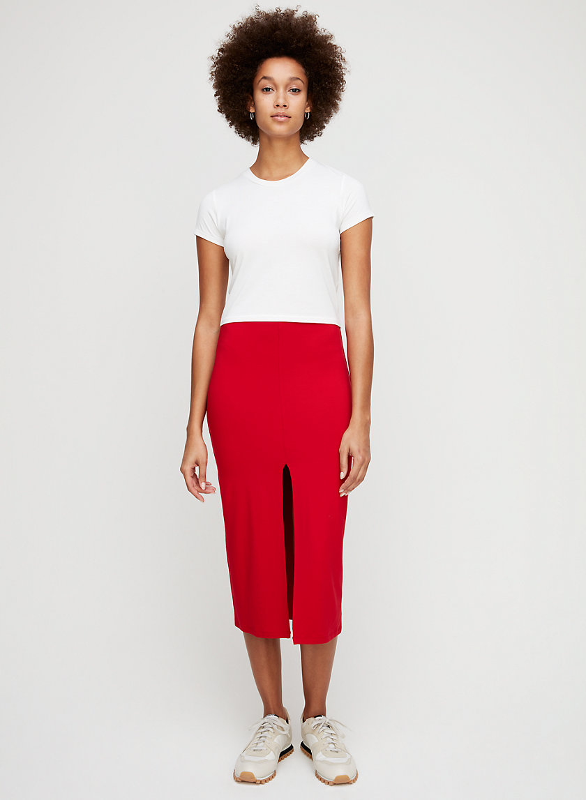 AINA SKIRT - High-waisted pencil skirt with slit AINA SKIRT - High-waisted pencil skirt with slit
