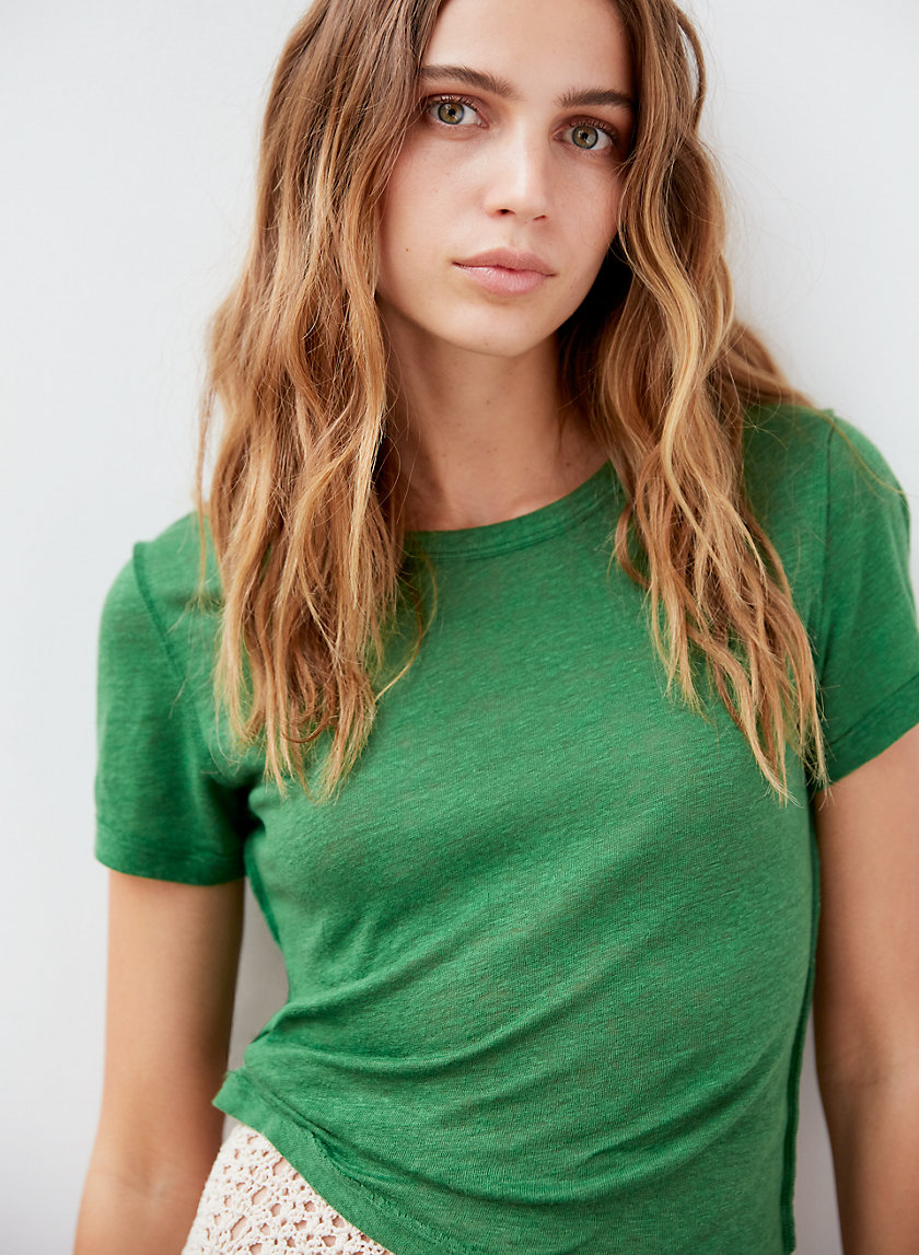 HELAINE T-SHIRT - Crewneck linen t-shirt HELAINE T-SHIRT - Crewneck linen t-shirt