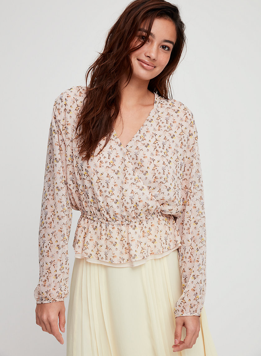 LUNARIA BLOUSE - Faux-wrap floral blouse LUNARIA BLOUSE - Faux-wrap floral blouse