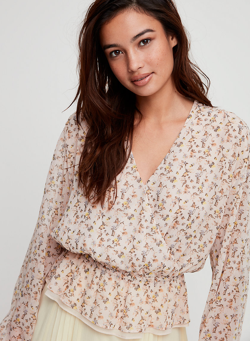 LUNARIA BLOUSE - Faux-wrap floral blouse LUNARIA BLOUSE - Faux-wrap floral blouse