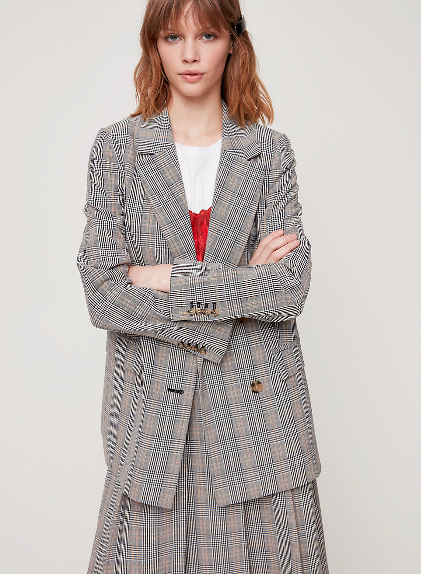 CALUNA BLAZER - Double breasted, plaid blazer CALUNA BLAZER - Double breasted, plaid blazer