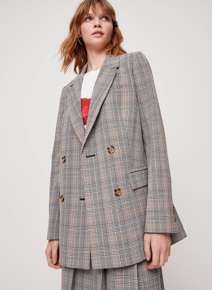 CALUNA BLAZER - Double breasted, plaid blazer CALUNA BLAZER - Double breasted, plaid blazer