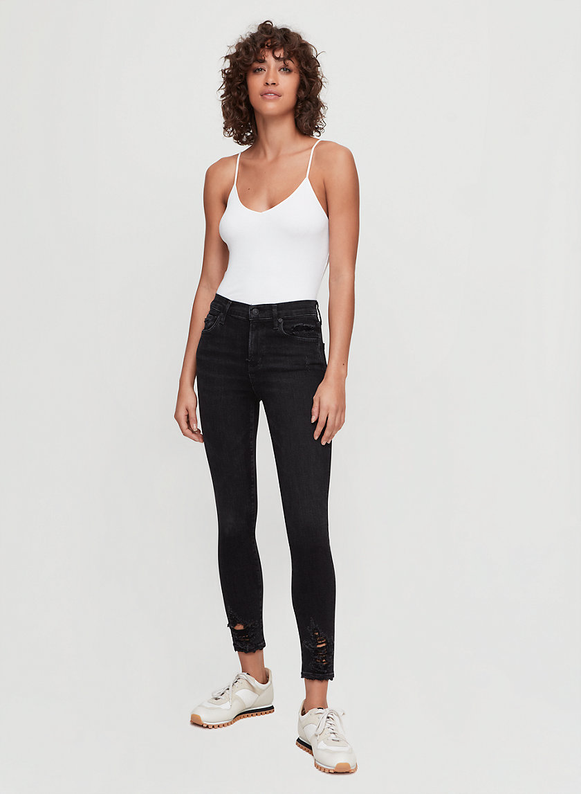 SOPHIE CROP - High-waisted, ripped-ankle jean SOPHIE CROP - High-waisted, ripped-ankle jean