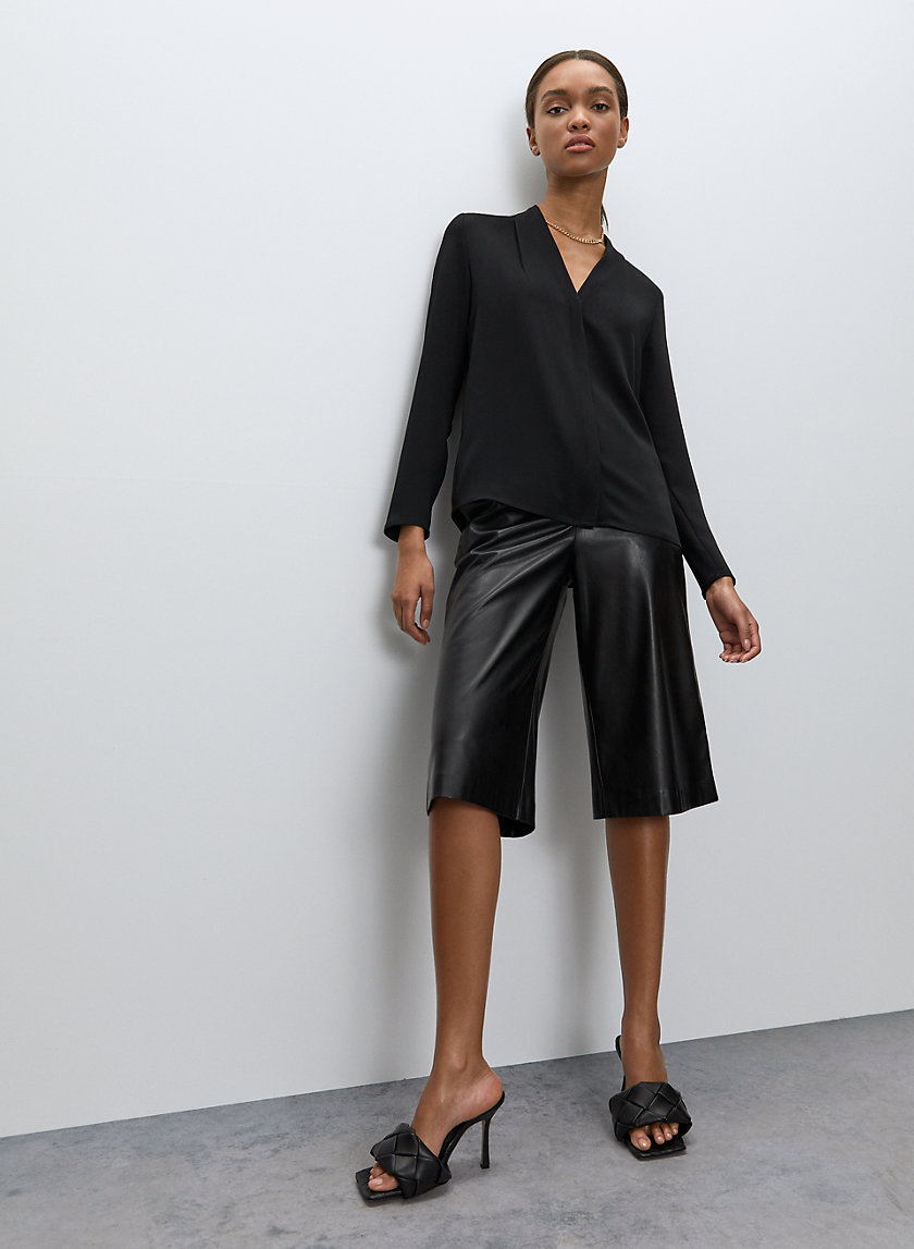 POWER BLOUSE - Long-sleeve, matte-satin blouse POWER BLOUSE - Long-sleeve, matte-satin blouse